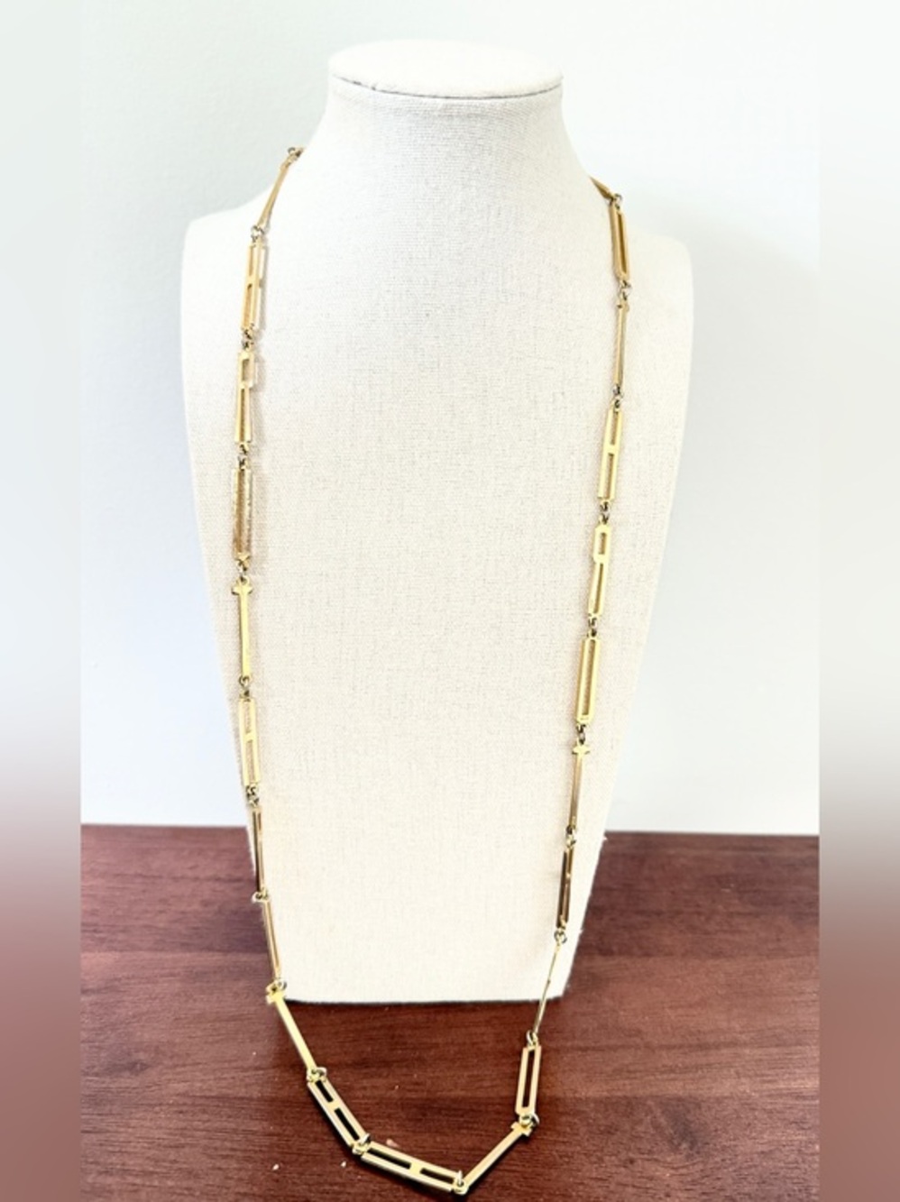 Vintage Judith Leiber RUTH Letter Link Necklace Signed w/ Original Pouch